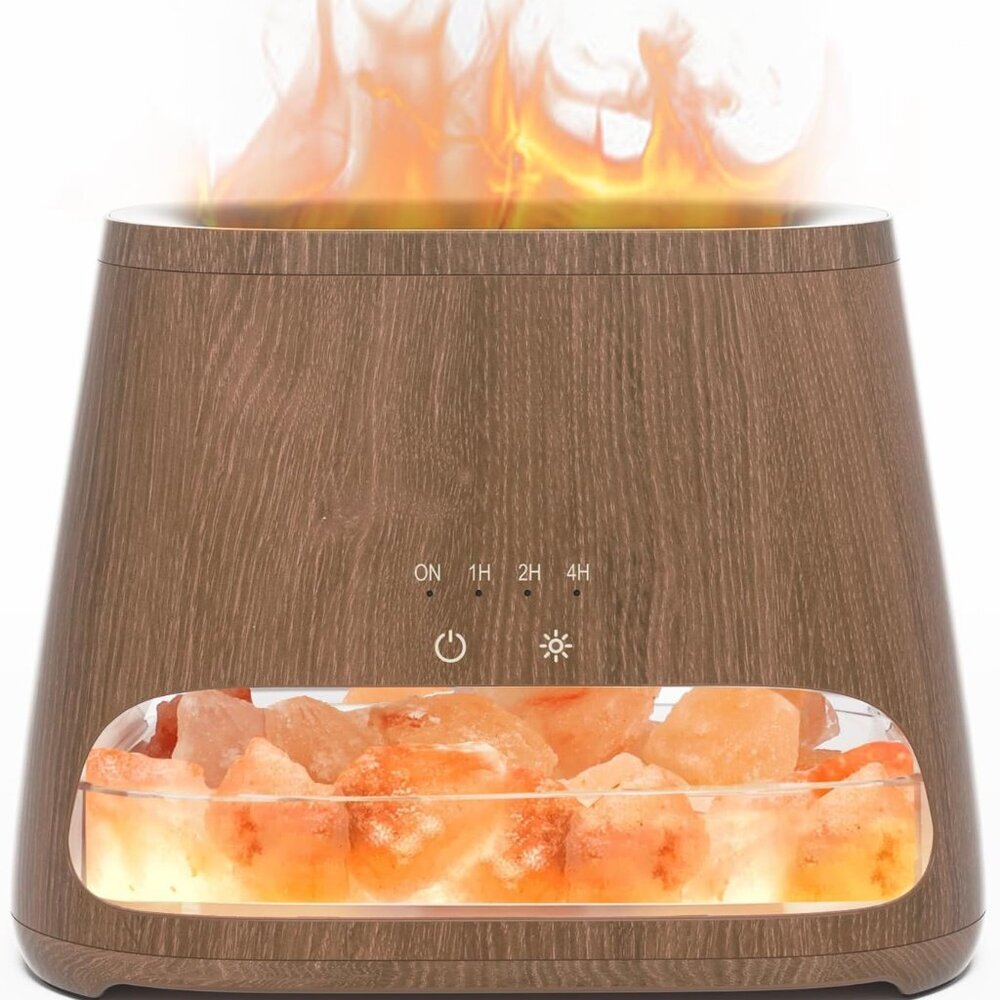 2-in-1 Himalayan Salt Lamp Diffuser, Cool Mist Humidifier, Aromatherapy & Himala